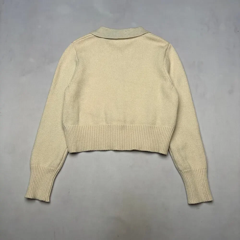 Lisa Says Gah Battenberg Cardigan Sweater Women's M/L Preppy READ - Picture 3 of 11